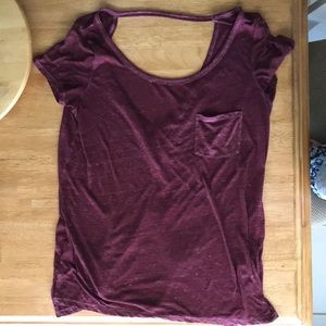 Maroon top with open back small